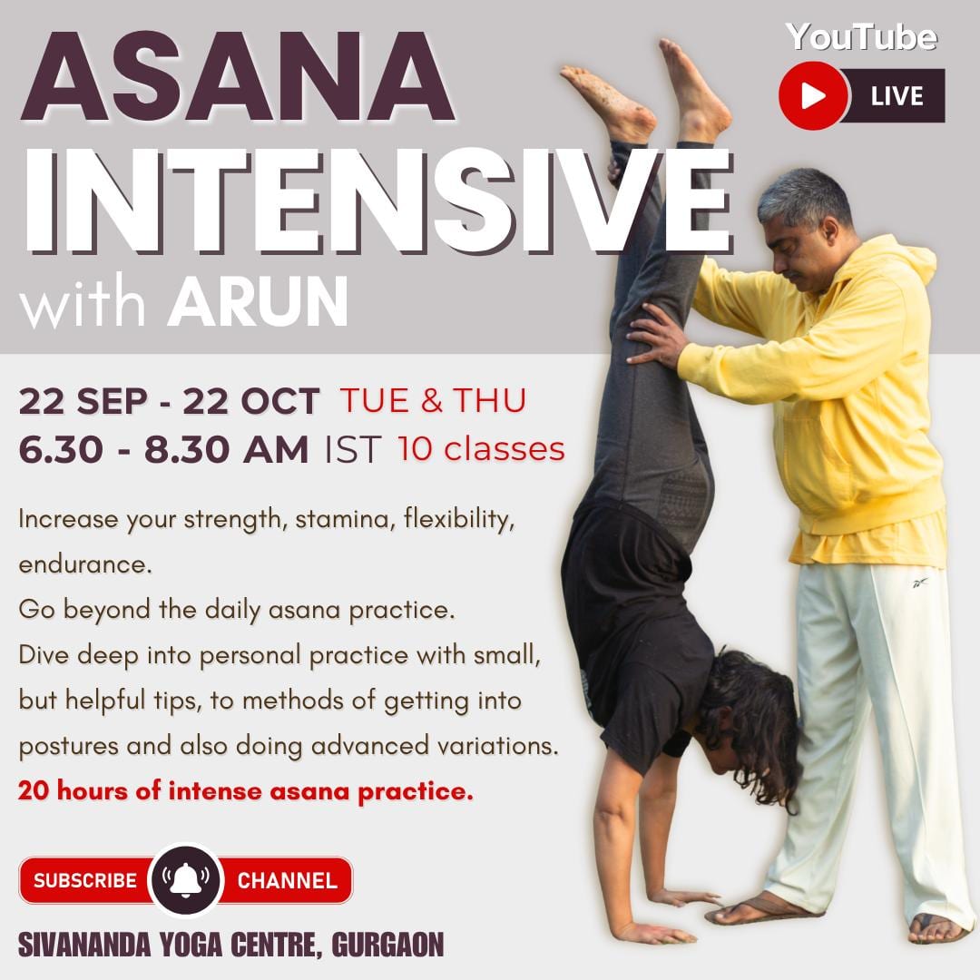 Poster for the Asana Intensive with Arun