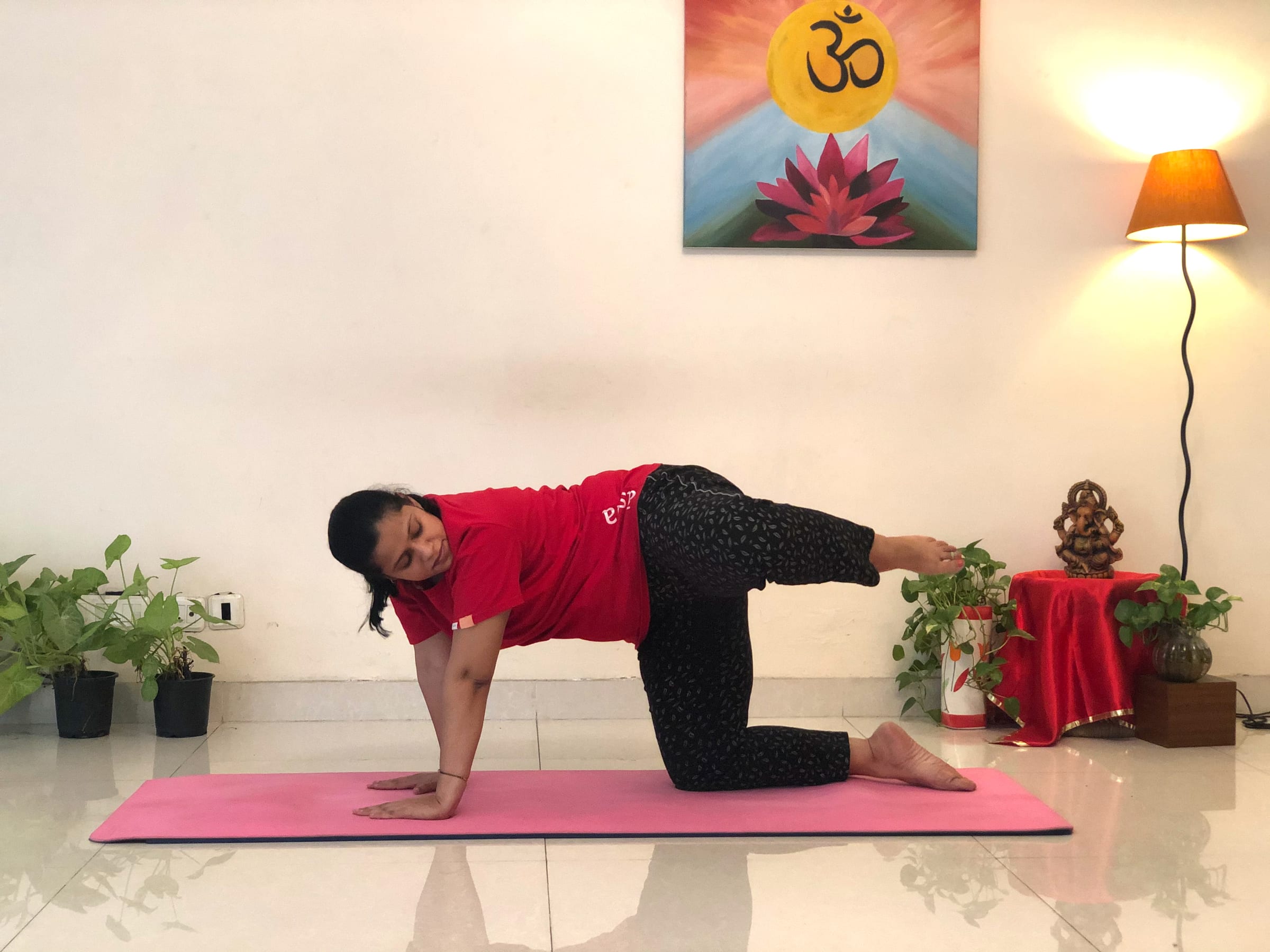 Priti doing prenatal yoga at Sivananda Yoga Centre Gurgaon